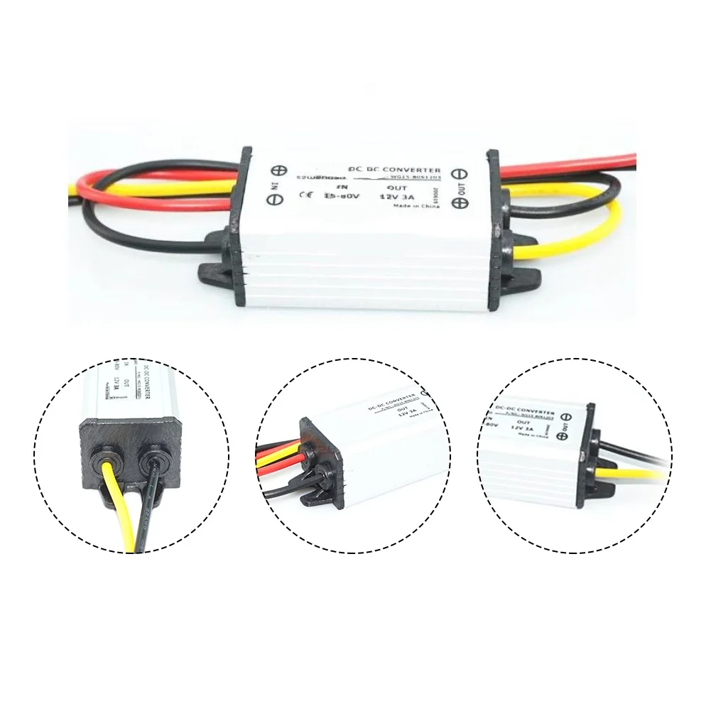 15-80V to 12V 3A DC-DC Converter with Over Current Short Circuit and Reverse Polarity Protection IP67 Rated for Vehicle Use