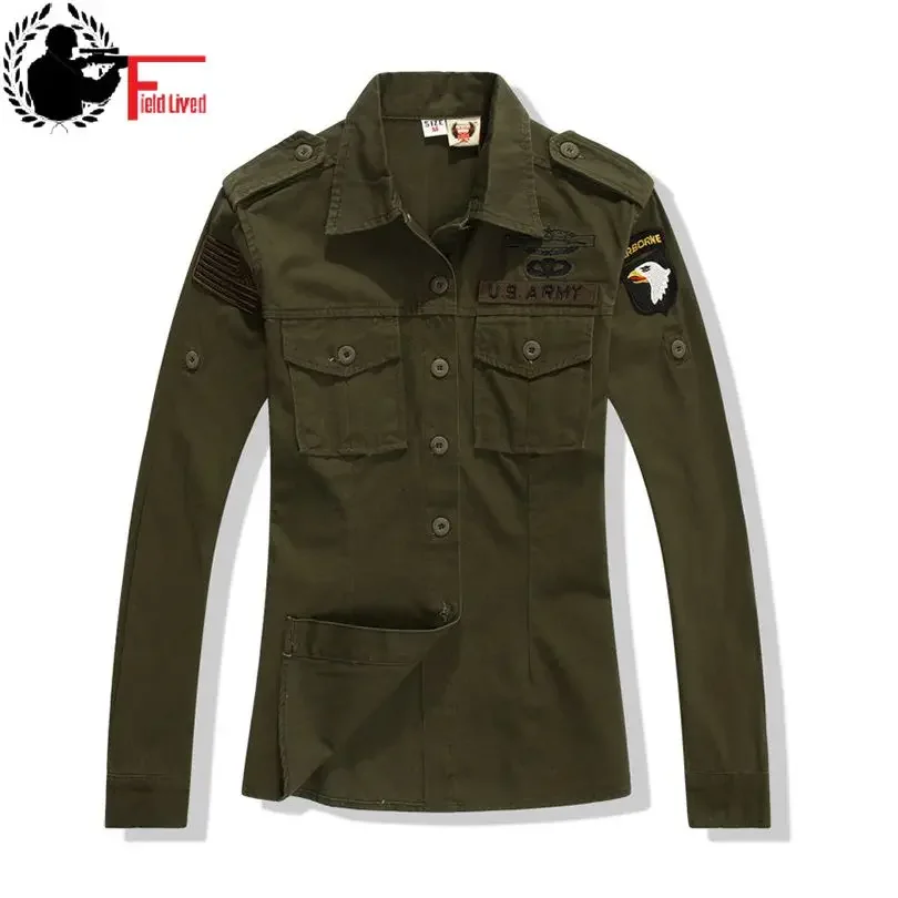 Military Style Men Shirt BRAND Tactical Shirt 2024 Quality Army 101st Airborne Clothing Plus Big Size Long Sleeve Male Shirt Top