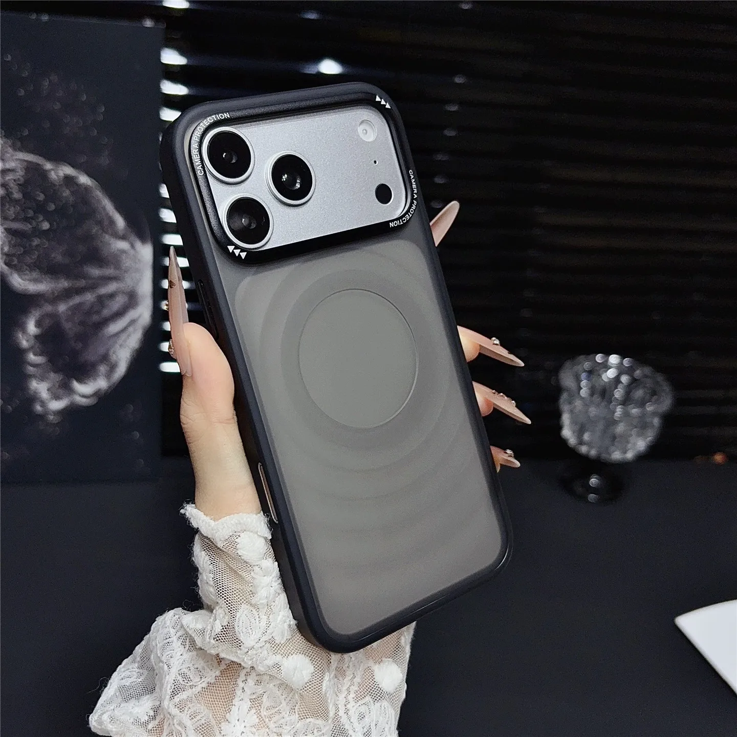 Elegant ripple pattern is suitable for iPhone 17 Promax phone case, Apple 16 Pro matte finish Air shockproof hard shell