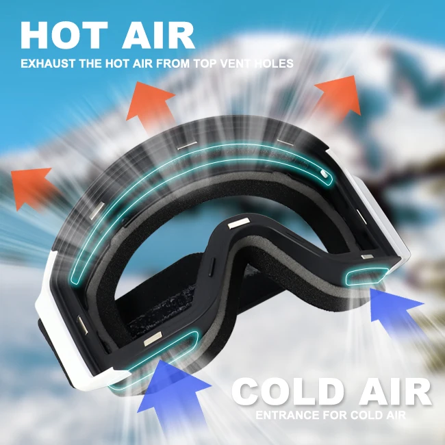 Custom UV400 Ski Goggles Anti-Fog Fashion Snowboard Eyewear Polarized Remove Lens UV Protection Snow Sports Glasses Wholesale