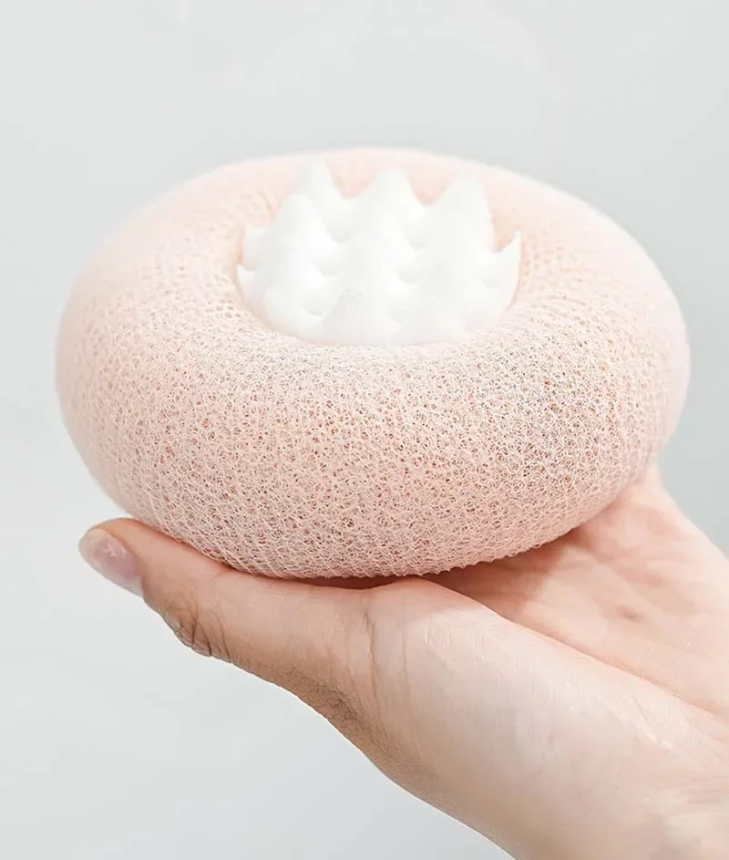 Round Sunflower Shower Ball Super Soft Massage Bath Ball with Suction Cup Brush Bath Towel Mud Sponge Bathroom Accessories