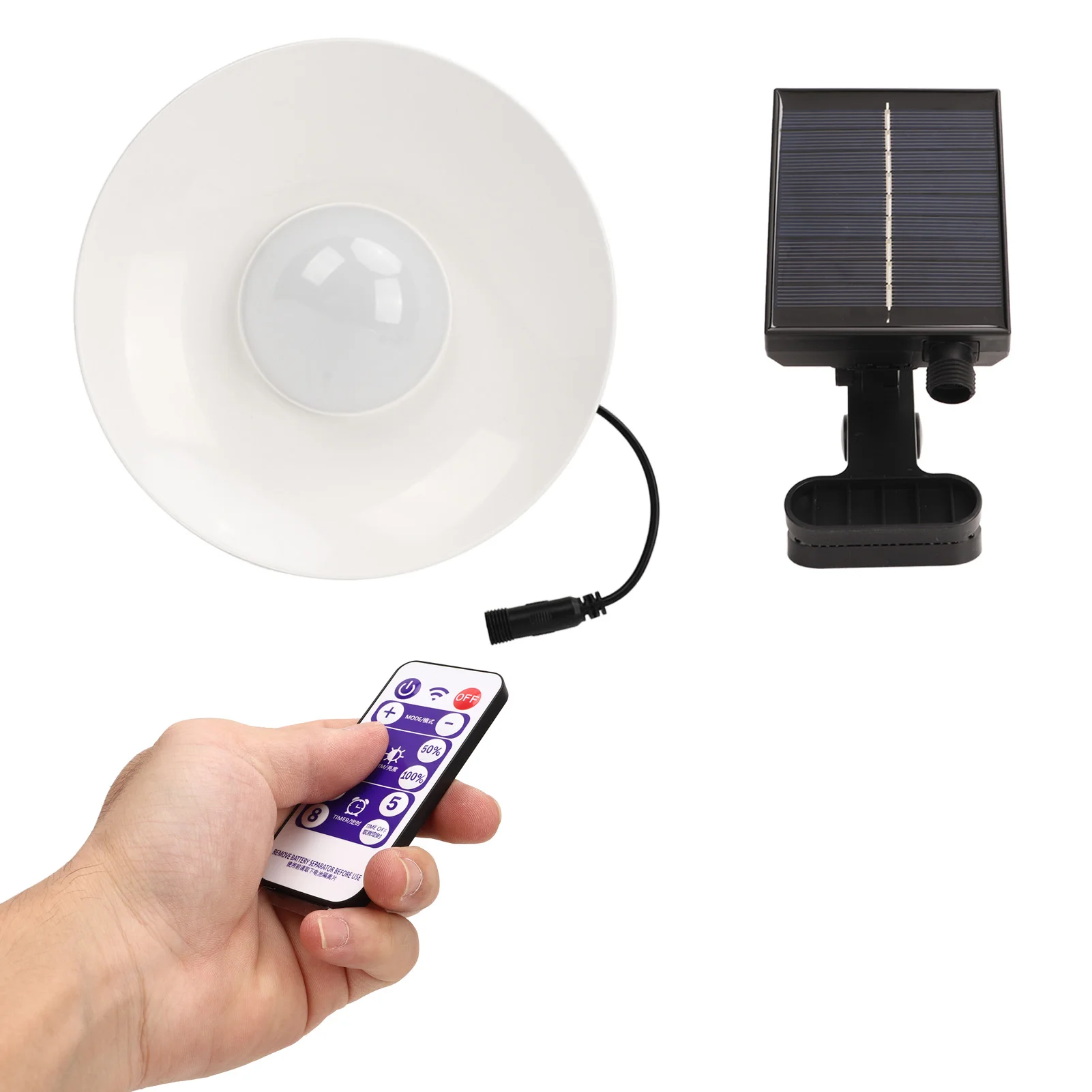 Outdoor Solar Umbrella Light with Timed Remote Control 3 Colour Temperature Adjustable Waterproof Portable LED for Patio