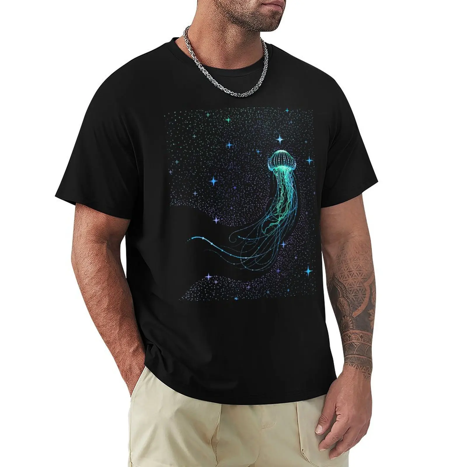 Starry jellyfish - Colored T-Shirt Large Size Soft Cotton T-Shirt