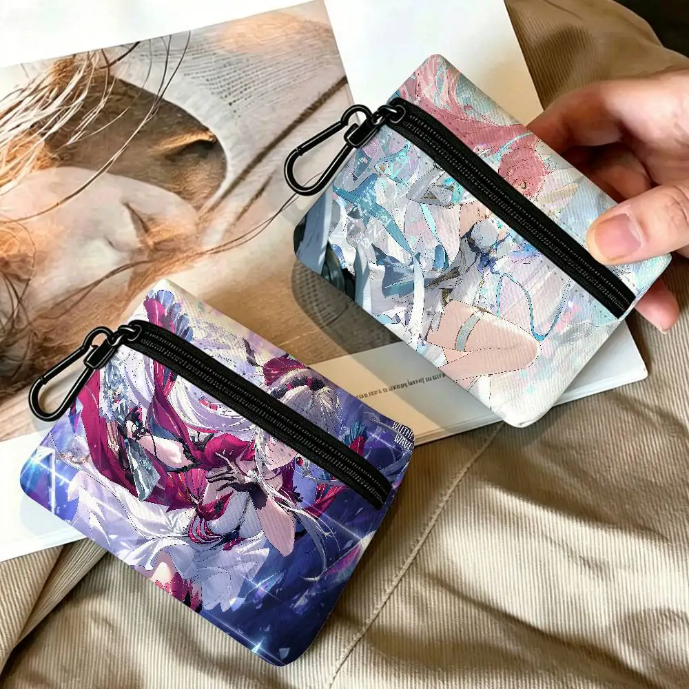Game Wuthering Waves Popular Cartoon Compact Oxford Cloth Zipper Pouch Detachable Carabiner Mini Coin & Key Wallet