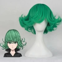 Peluca de Cosplay de Anime One Punch Man Senritsu no Tatsumaki, pelucas de pelo sintético onduladas y cortas de 30cm, resistentes al calor