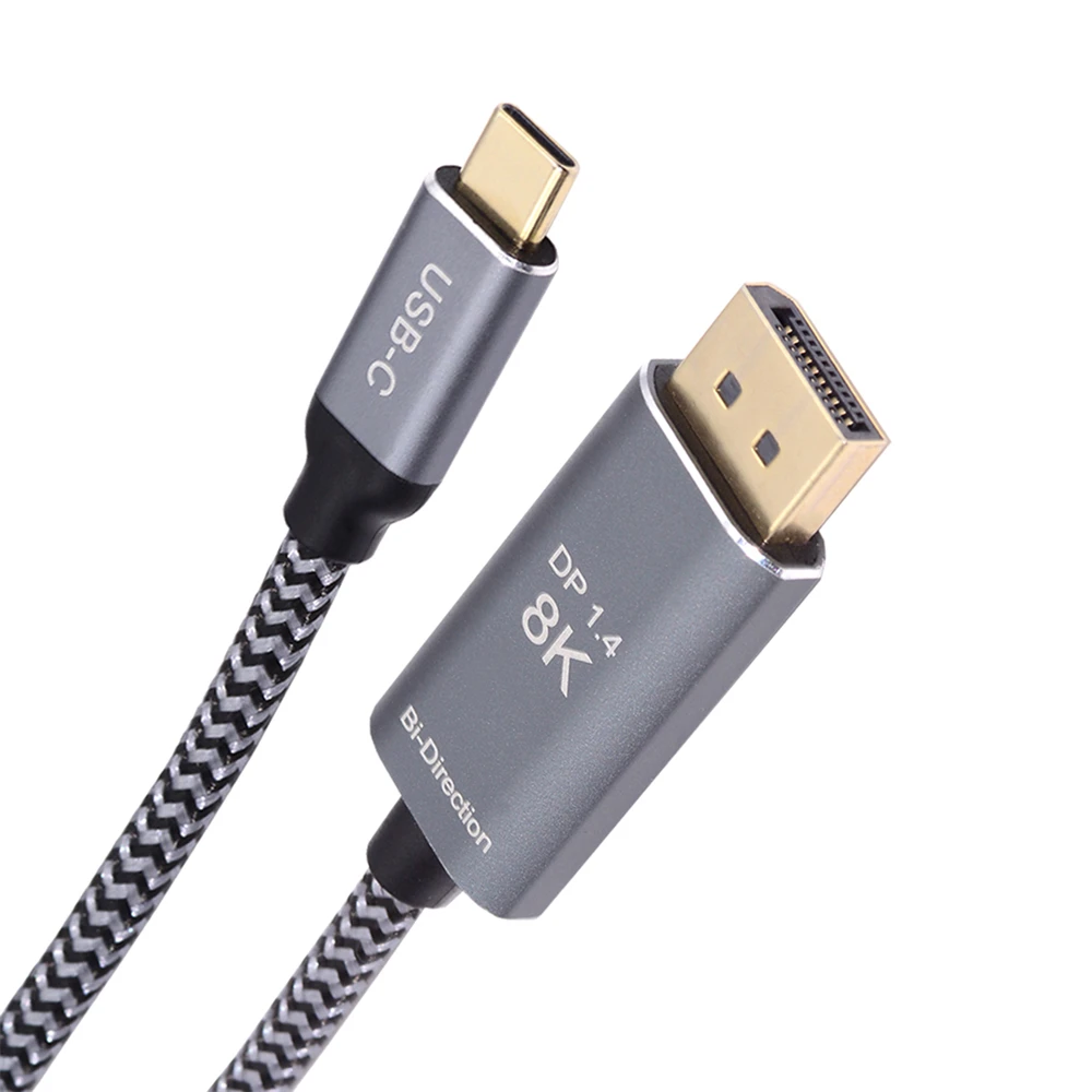 

For Laptop Monitor 1.8m to USB 3.1 Type C USB-C Displays Reversible HDTV 1.4 DisplayPort DP Source Male 4K HDTV Cable