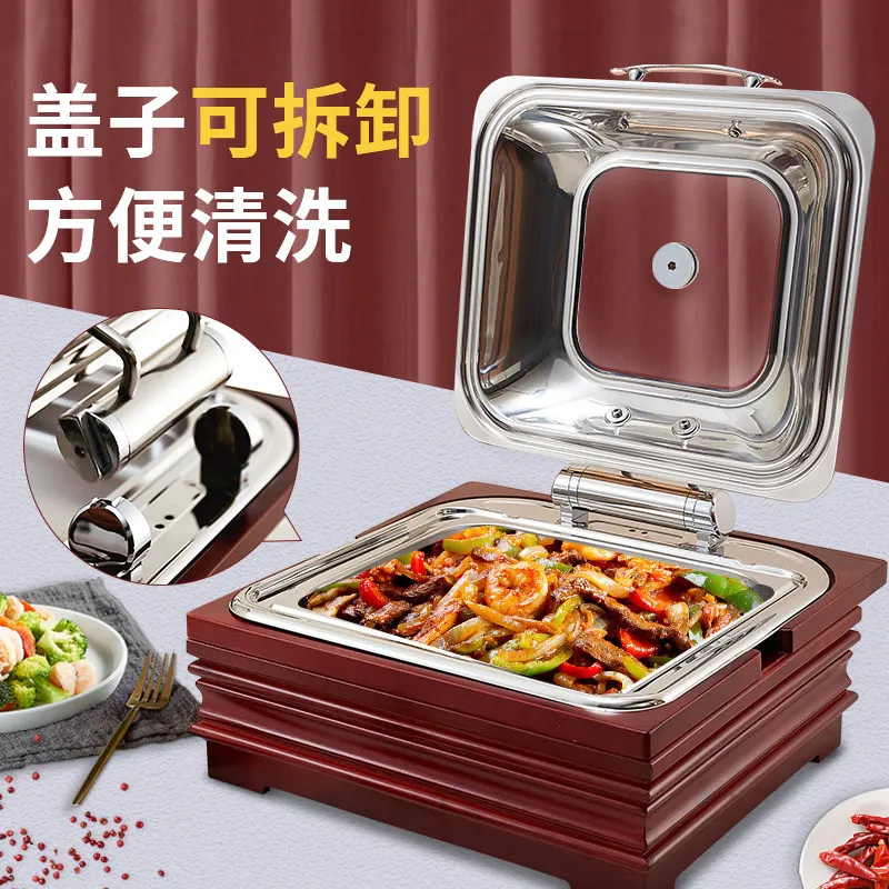 Hotel hydraulic visual buffet dining stove breakfast stove thermal insulation dining stove food display stand rectangular flip l