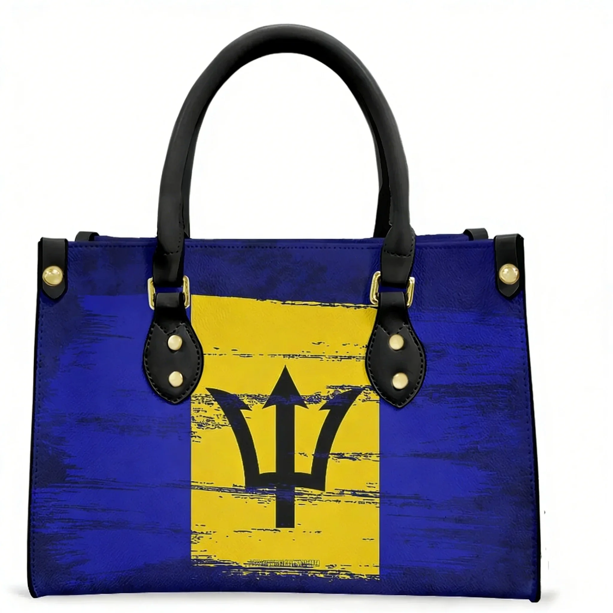 Bolso de mano con bandera de Barbados, bolso de mano personalizado con imagen de texto para hombre y mujer, bolso de cuero PU, bolsos de regalo para compras y negocios