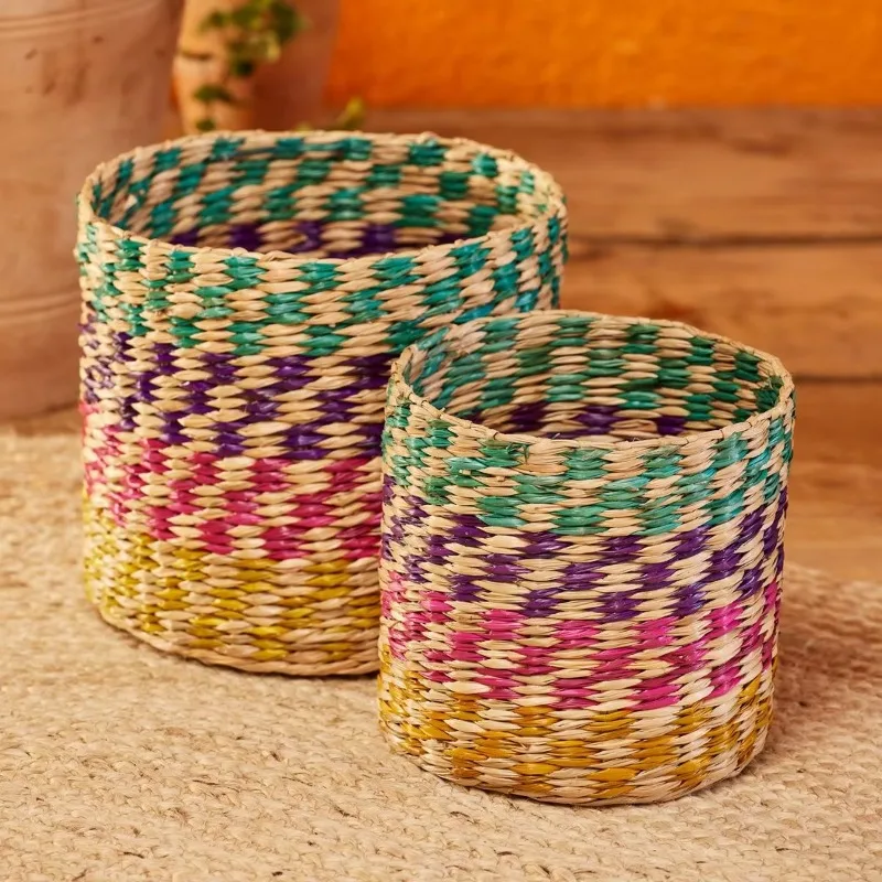 Durable Seagrass Woven Basket Shirt Laundry Basket Home Decoration Supplies