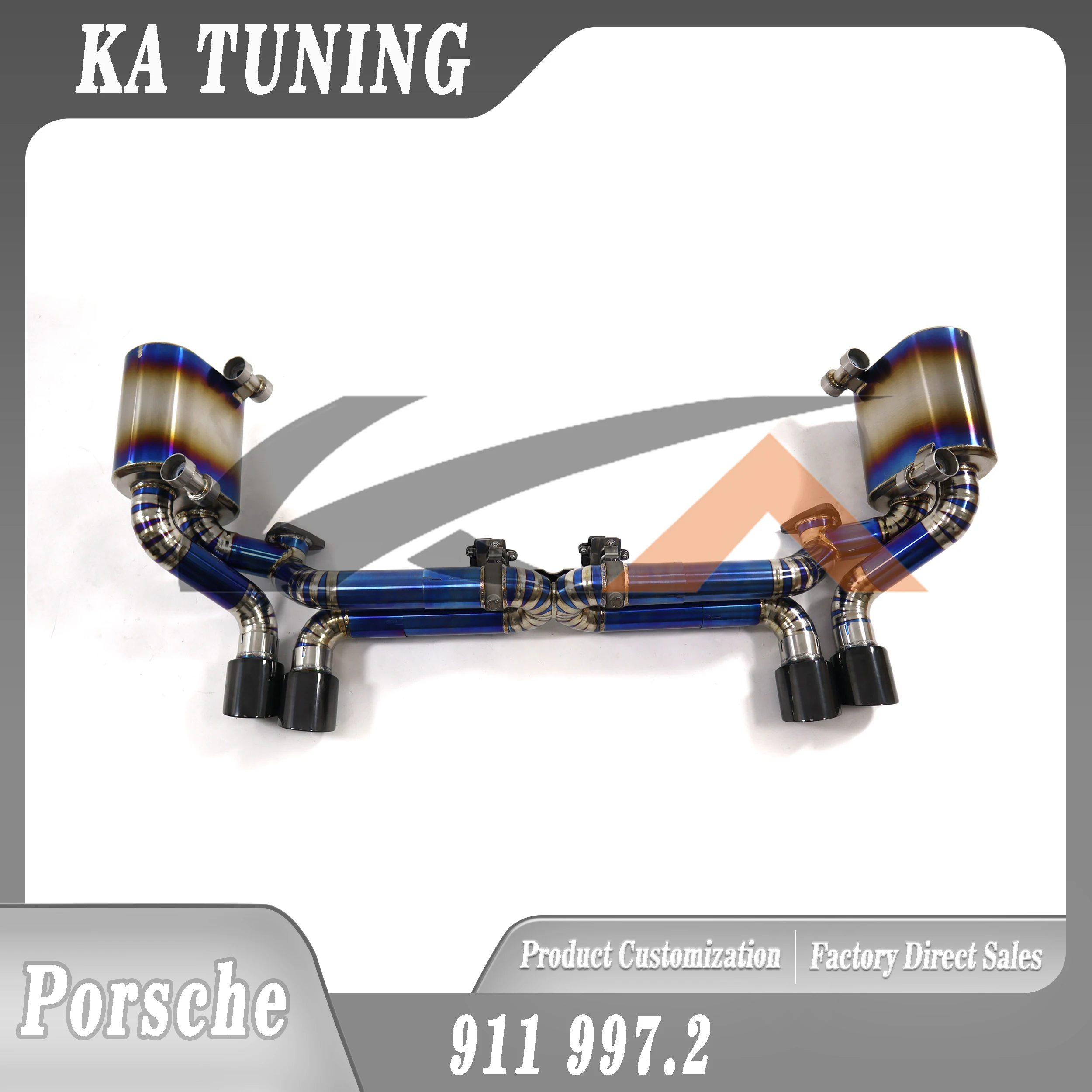 

KA Tuning Titanium Alloy Exhaust System Catback for Porsche 911 997.2 Rear Section High-Performance Valve Muffler Auto Accessory