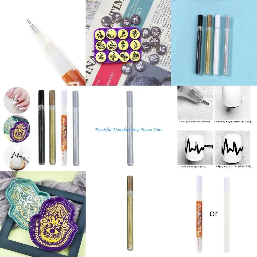 

E56A Epoxy Resin Graffiti Pen Art Pen Fine Drawing Pen for DIY Home Sa