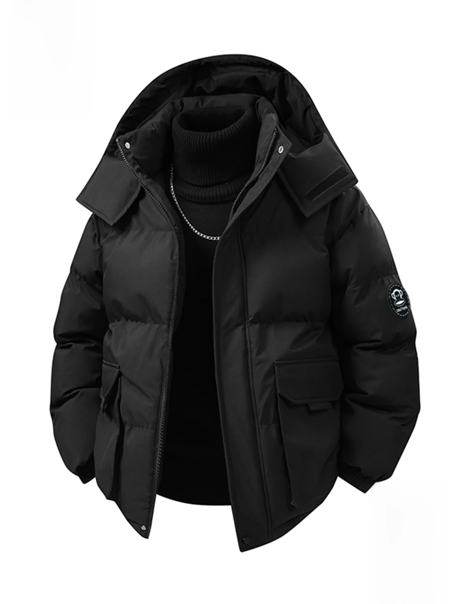 

PaulFrank American Sle Hooded Workwear Cotton Jaet Men's Winter New Loose Warm Casual Cotton Clothes Polyester Fiber