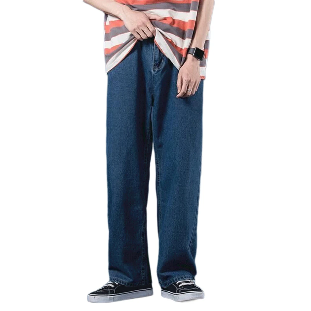 Rechte Broek Mannen Jeans Casual Koreaanse Mode Veelzijdige Casual Vintage Straight Broek Vakantie Dagelijkse Comfortabele Mode