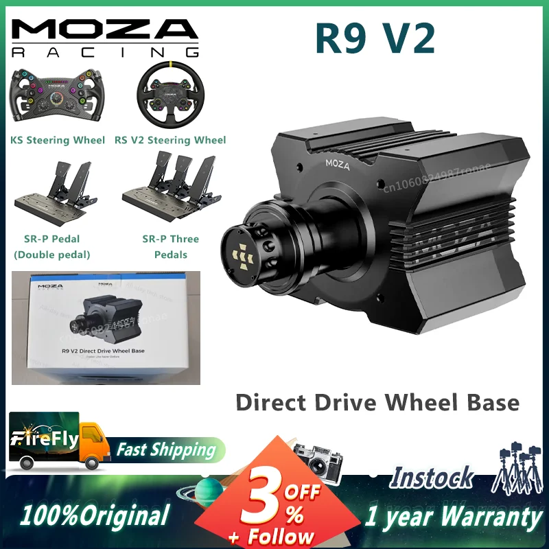 MOZA Racing R9 V2 Wheel Base Direct Drive Wheel Base 9 N·m of Torque With Aviation Grade Aluminum Alloy Housing