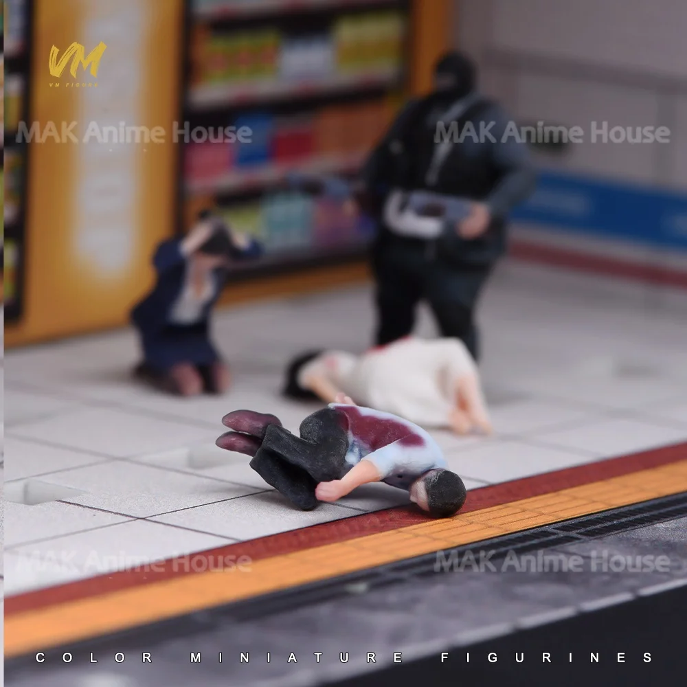 3D Print Figures 1/64 1/43 1/24 1/18 Masked Armed Robber Hostage Body Robbed Bank Overweight Men Realistic Model Scene Car Toys image 17