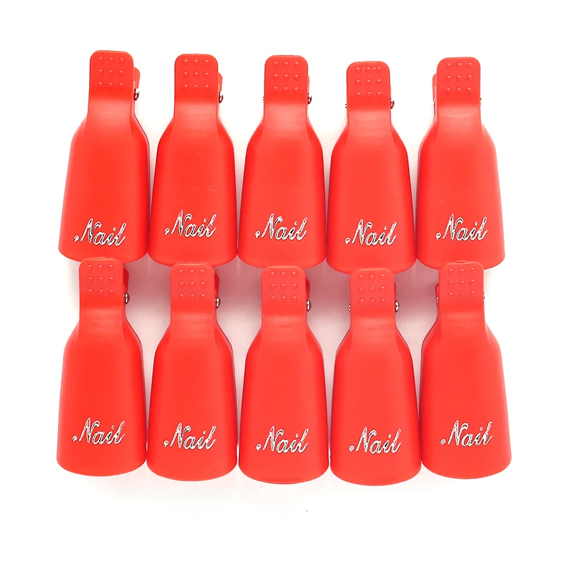 Plastic Nail Polish Remover Clip UV Gel Polish Remover Wrap Tool Nail Art Soak Off Cap Nail Degreaser Cleaner Tips