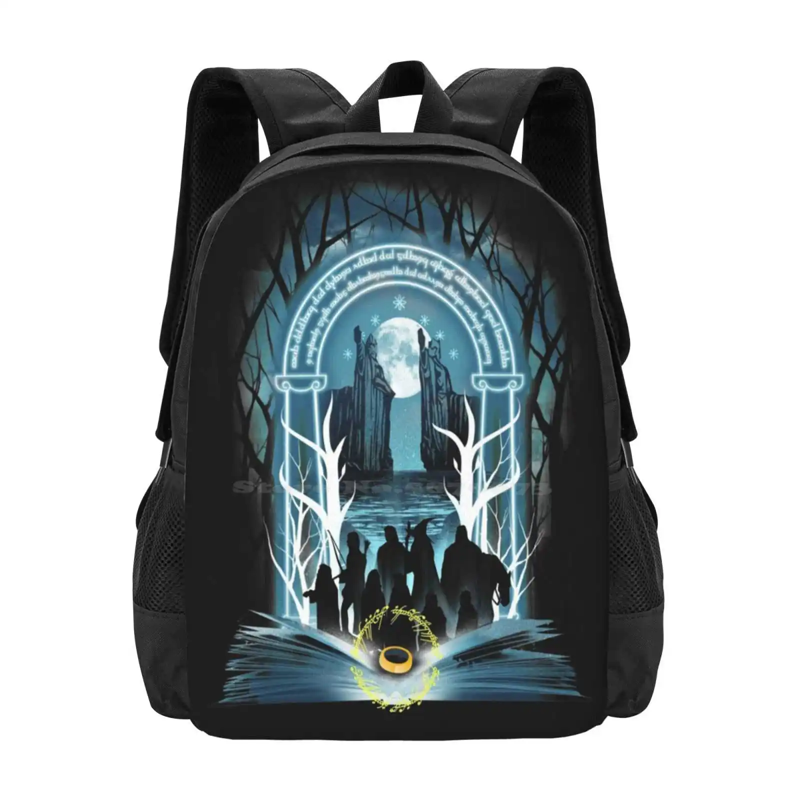 Book Of Fellowship Teen College Student Backpack Pattern Design Bags Books Bookworm Graphic Novel Author Reading Magical