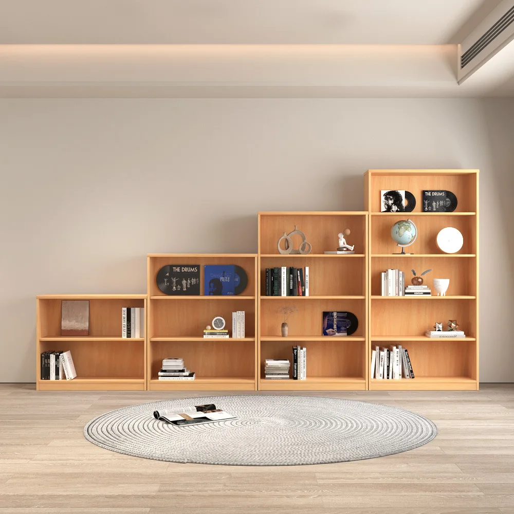 Cross-border simple bookshelf floor-to-ceiling living room lattice shelf household bedroom storage locker office bookcase