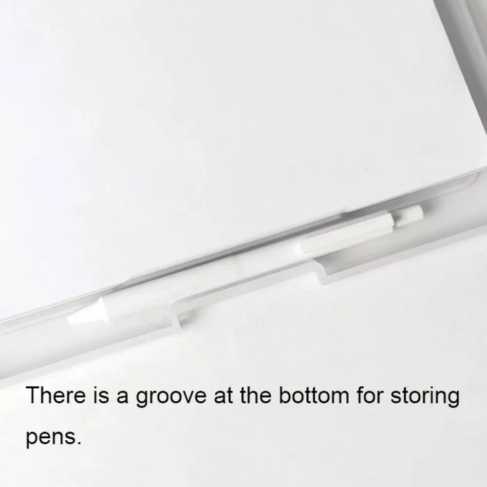 

Vertical Opening A4 File Folder Candy Color Plastic Test Paper Storage Box with Metal Clip Writing Board File Storage Box Home