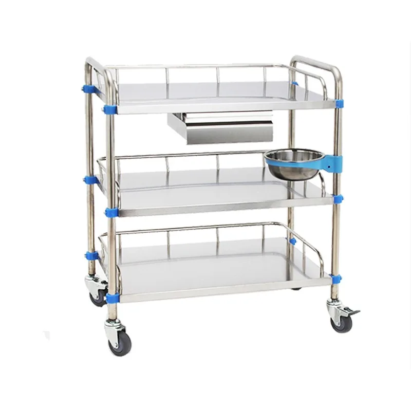 

Stainless Steel Sterile Hospital Cart Medical Instrument Trolley for Laboratory Hospitals Essential Hospital Furniture Equipment