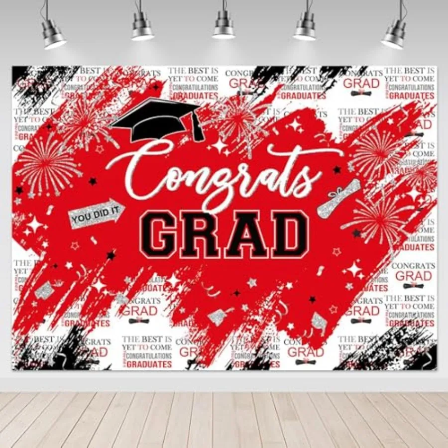 

Graduate Backdrop - Congrats Grad 2026 Graduation Party Decorations Background Class of 2026 Photography Backdrops