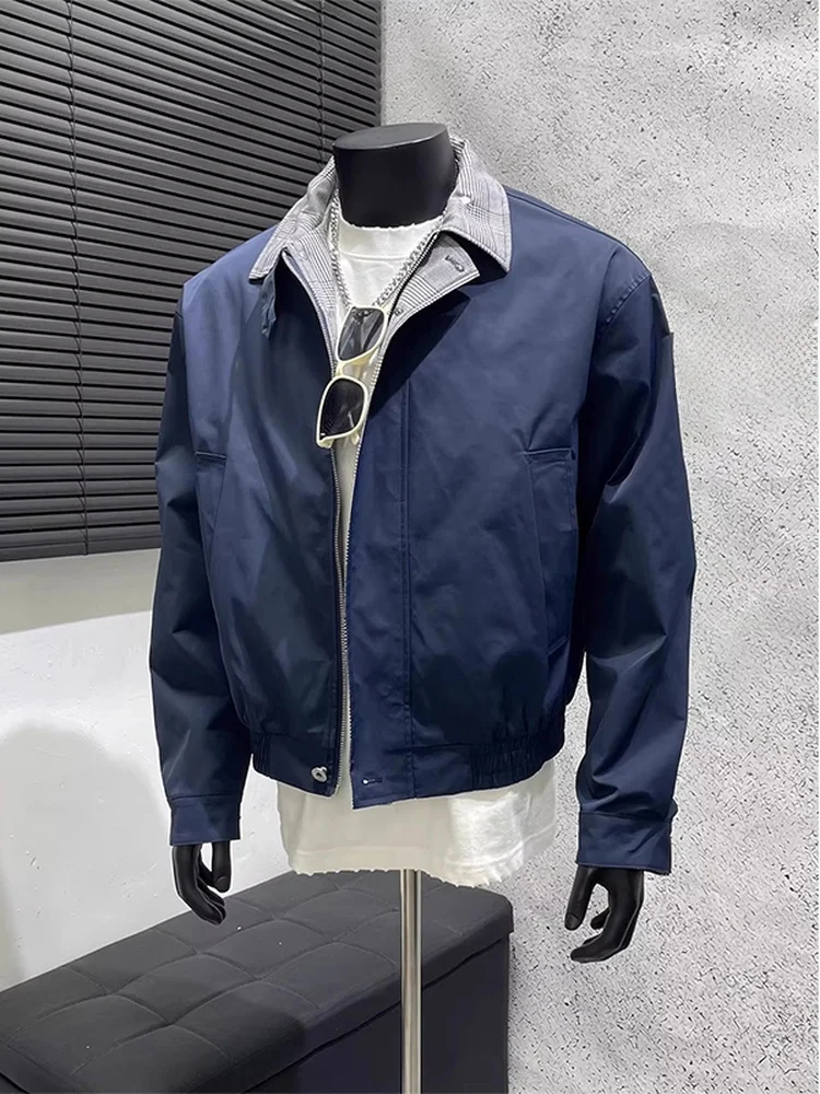 

Мужская куртка в стиле ретро-американо, свободного кроя, с цветными вставками, осенняя, модная, городская, рабочая, теплая верхняя одежда