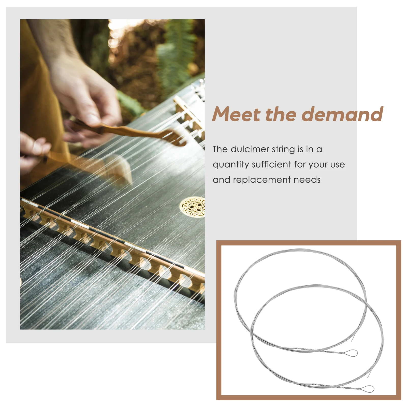 

2Pcs Steel Dulcimer Strings for Yangqin Accessories Stringed Instrument Parts Clear Sound Replacement Enthusiasts Players Spare