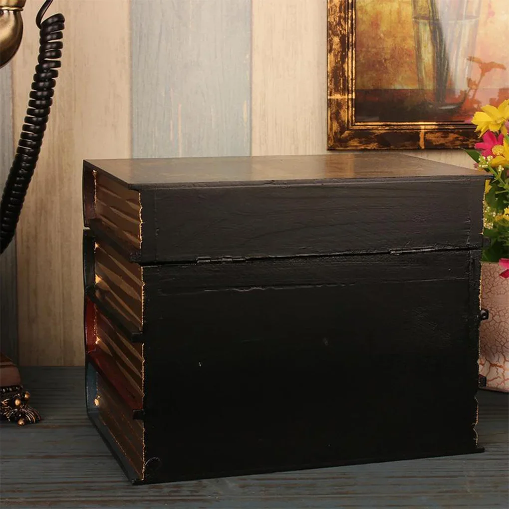 European Retro Fake Book Shape Storage Box Ornaments Office Decoration Secret Item Organizer Household Items Collection