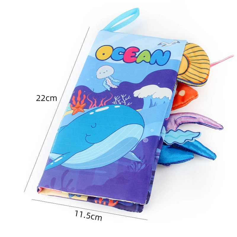 Baby Doek Boeken Kinderen Verlichting Vroeg Educatief Speelgoed Dier Cognitief Boek Met Klappapier Voor Peuters 0-36 Maanden