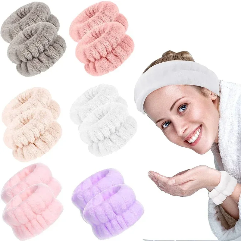 1 Pack Solid Color Plush Wrist Girls Monochrome Sports Bracelet Sweat-wicking Flannel Wrist Strap Microfiber