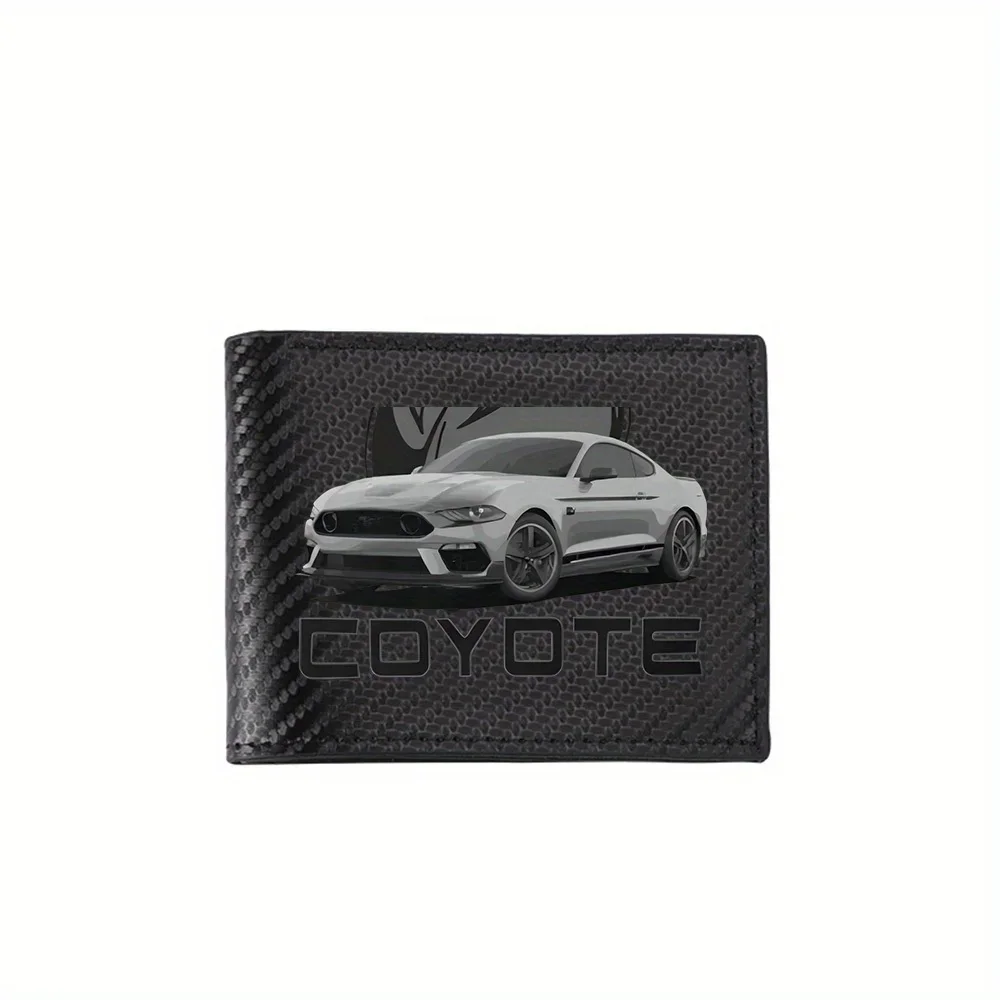 Silver sports car design with logo Men's Wallets Simple Business Modern Stylish Printing Design Gifts For Father Boyfriend Chris