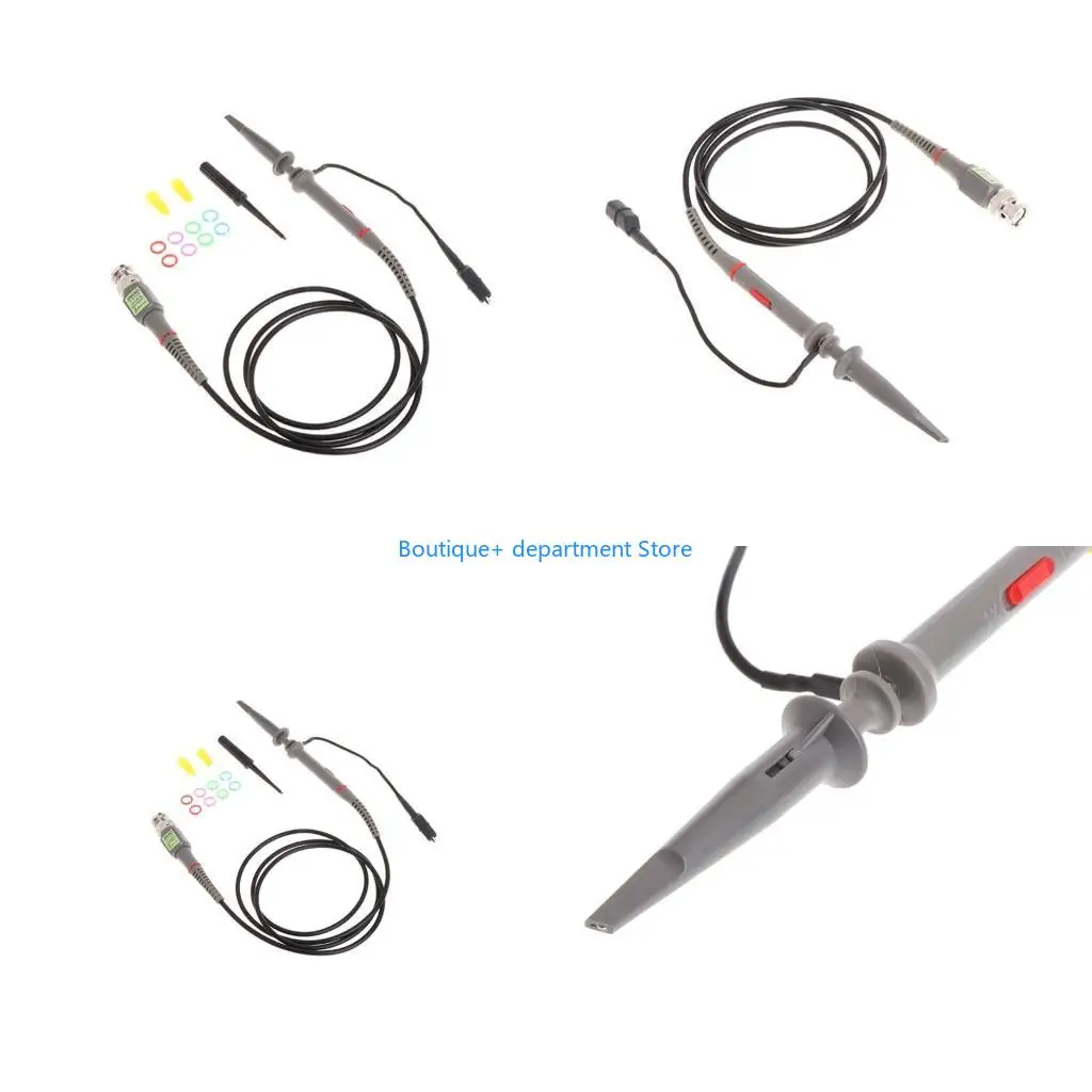E1PD Digital Oscilloscope Probes Test P6100 100MHz Male to Double Alligators Crocodiles Clip Test Line Cable