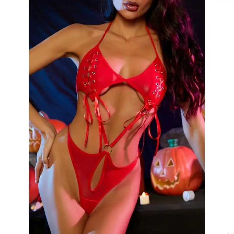 

Women Pieced Lingerie Leather Bodysuit Teddies Babydoll Nightgown