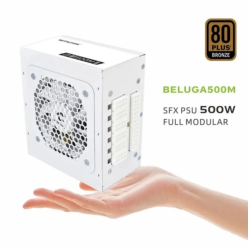 Top SFX-500W 80Plus Bronze Full-MODULAR White Power Supply For Gaming Computer Case With White Modelar Cable 100/220V