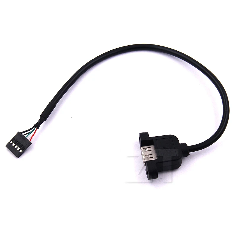 

1 шт. для Dupont, 5 контактов, гнездовой удлинительный кабель USB A 2,0, 30 см, винтовой разъем для крепления на панели, перегородка, линейный разъем 2,54 мм