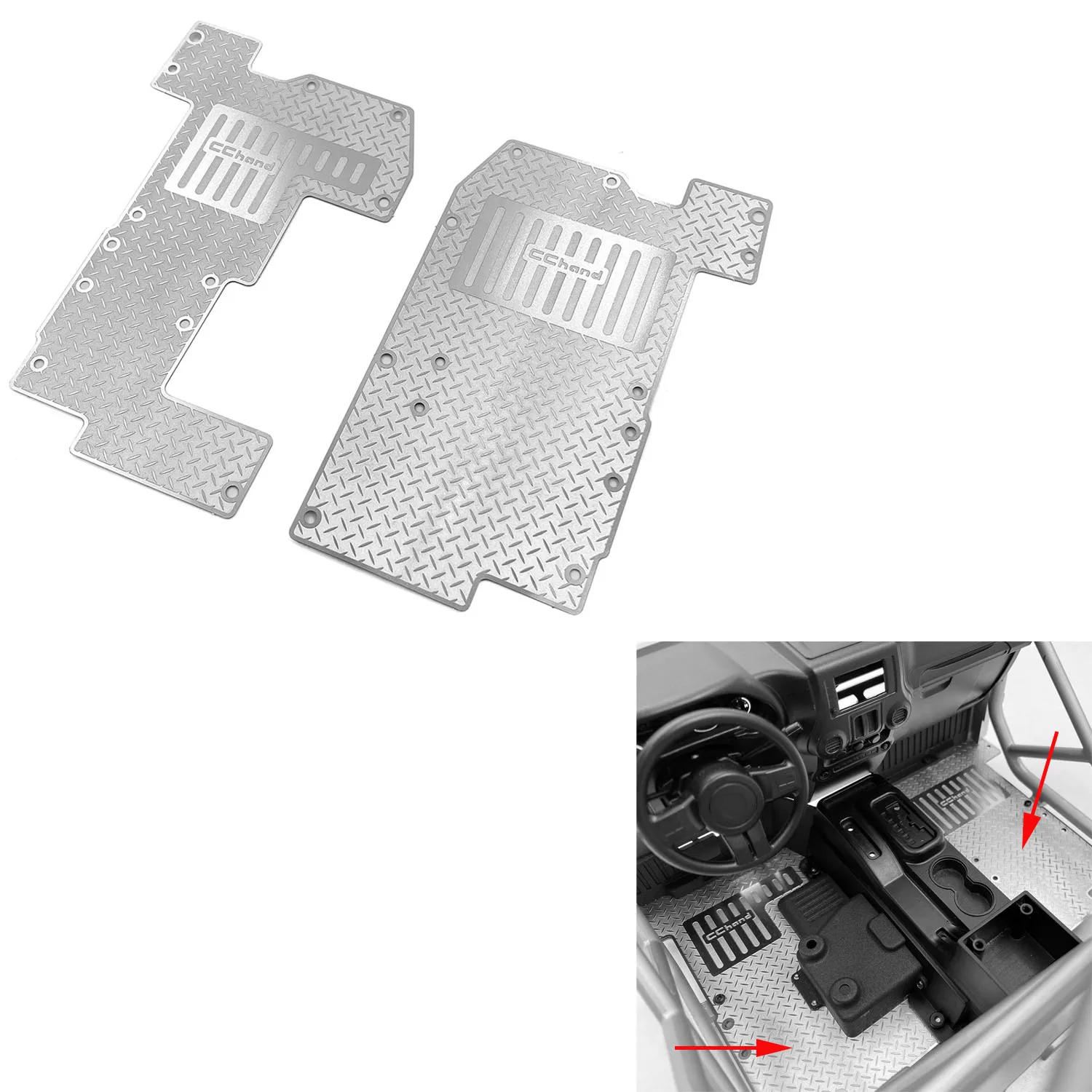 Piastra di protezione del pavimento della cabina cremagliera posteriore protezione della pedana di ricambio per giocattoli Capo Metal 1/8 JK MAX RC Racing Rock Crawler ricambi per auto