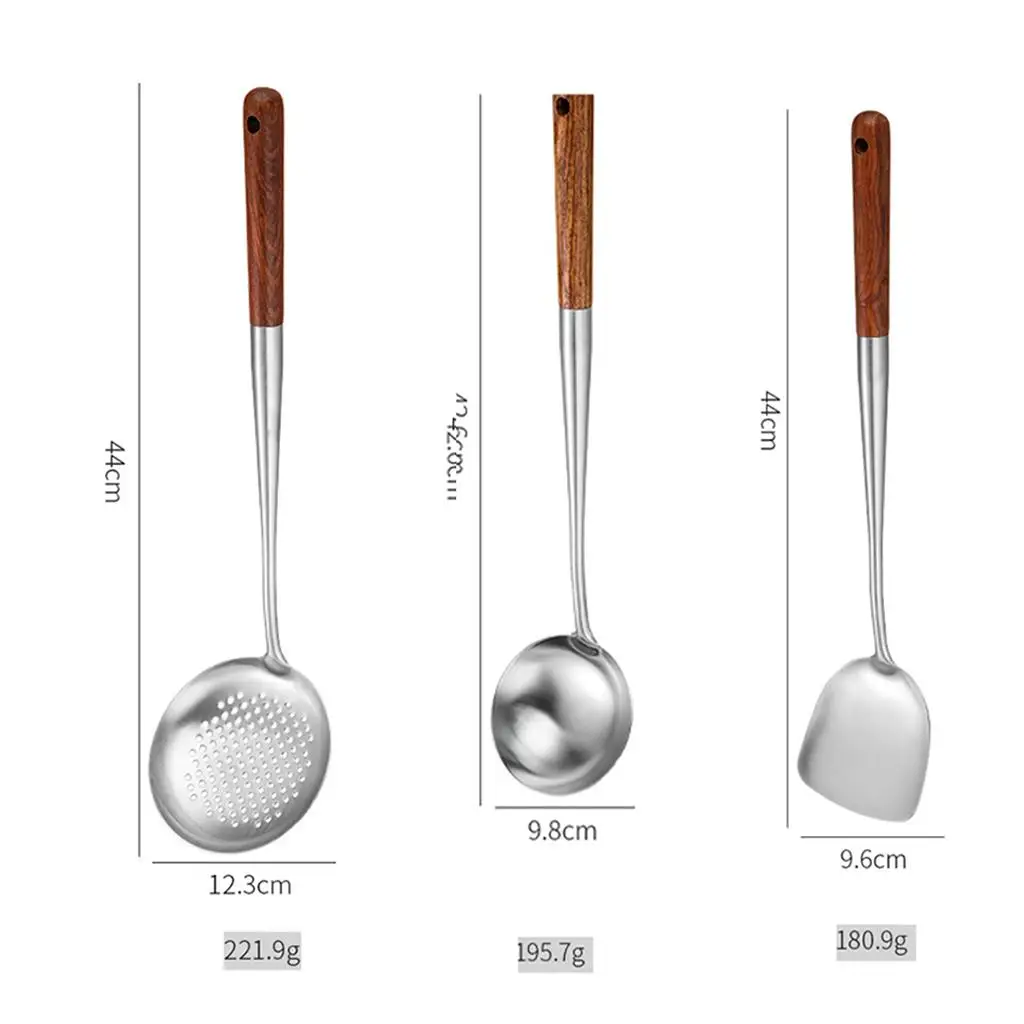 Набор инструментов Wok Ladle, практичная деревянная ручка, подарок для любителей кулинарии, посуда