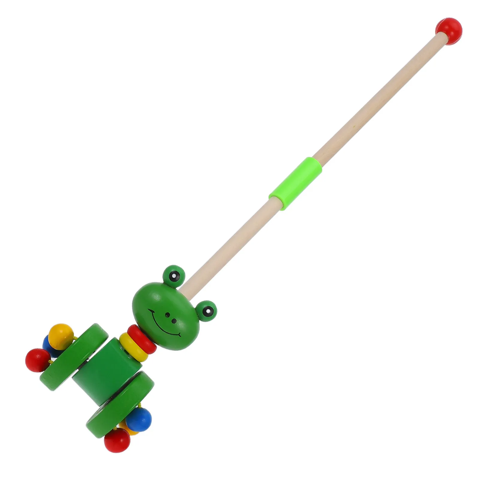 Marche-bébé en bois pour la petite enfance, forme de grenouille de dessin animé, aide à la marche pour bébé à pousser et à tirer, reconnaissance des couleurs, cadeau éducatif