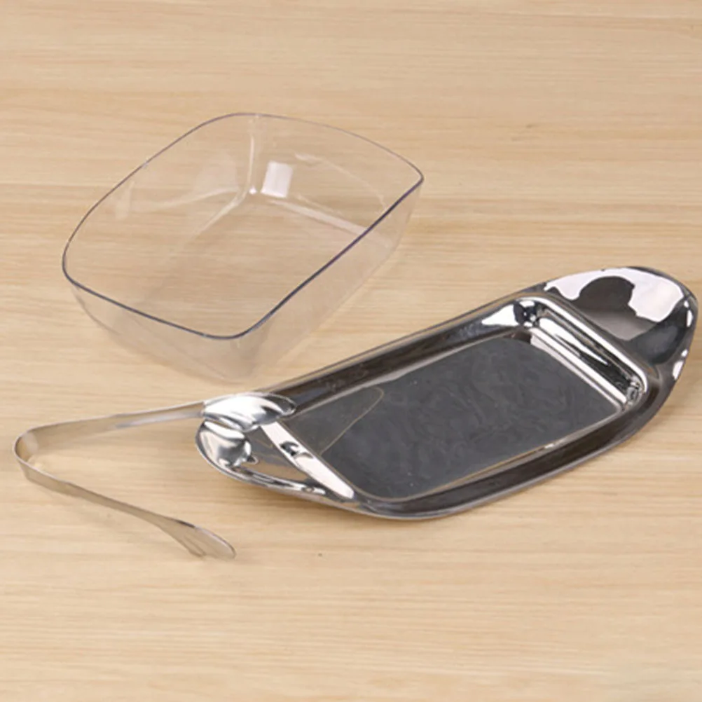 

Stainless Steel Cheese Plate Butter Container Tray Dish Dessert Display Food Plate Kitchen