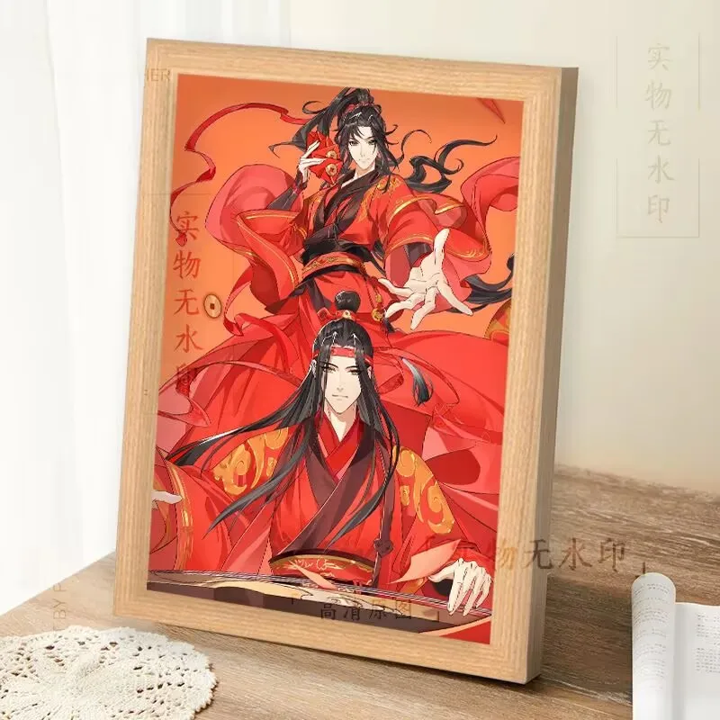 "Modao Ancestor" 주변 사진 프레임 Wei Wuxian LAN Wangji를 위한 간단한 고대 스타일 디스플레이 스탠드 및 장식 항목