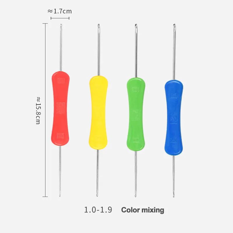 1-4pcs Double Ended Crochet Hook Plastic Shank Metal Home Use Sweater Shoe Hat Tool Needles Crochet For Knitting And Accessories