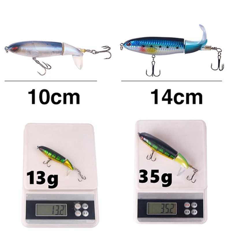 1Pcs Trolling Fishing Lures Propeller Wobblers Plastic Hard Baits 10cm/13g 14cm/35g Artificial Floating Swimbait Fishing Tackle