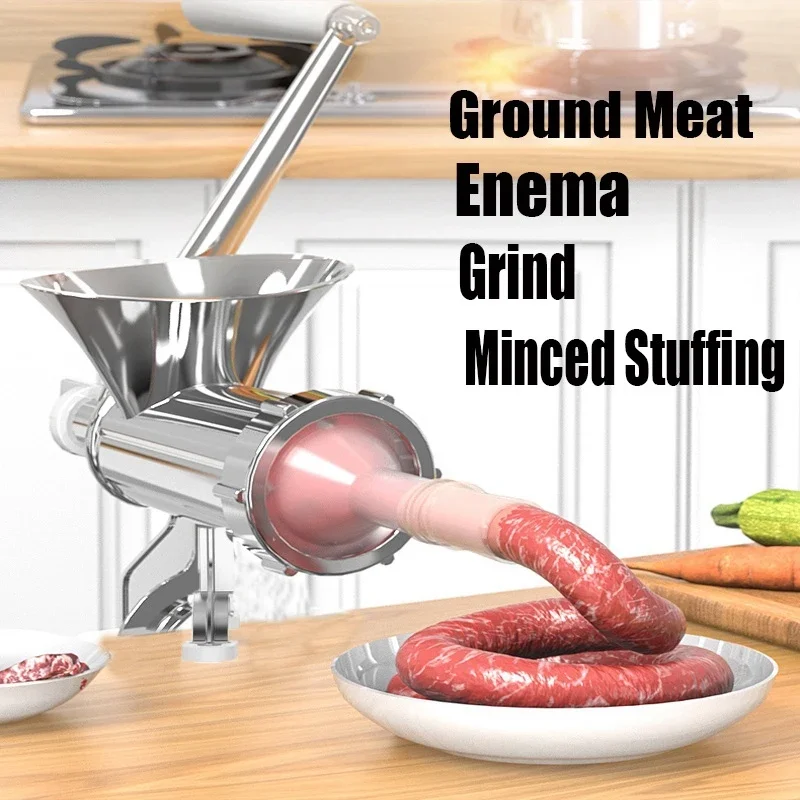 Stainless Steel Manual Meat Grinder Sausage Stuffer Attachment for Kitchen Aid Mixer