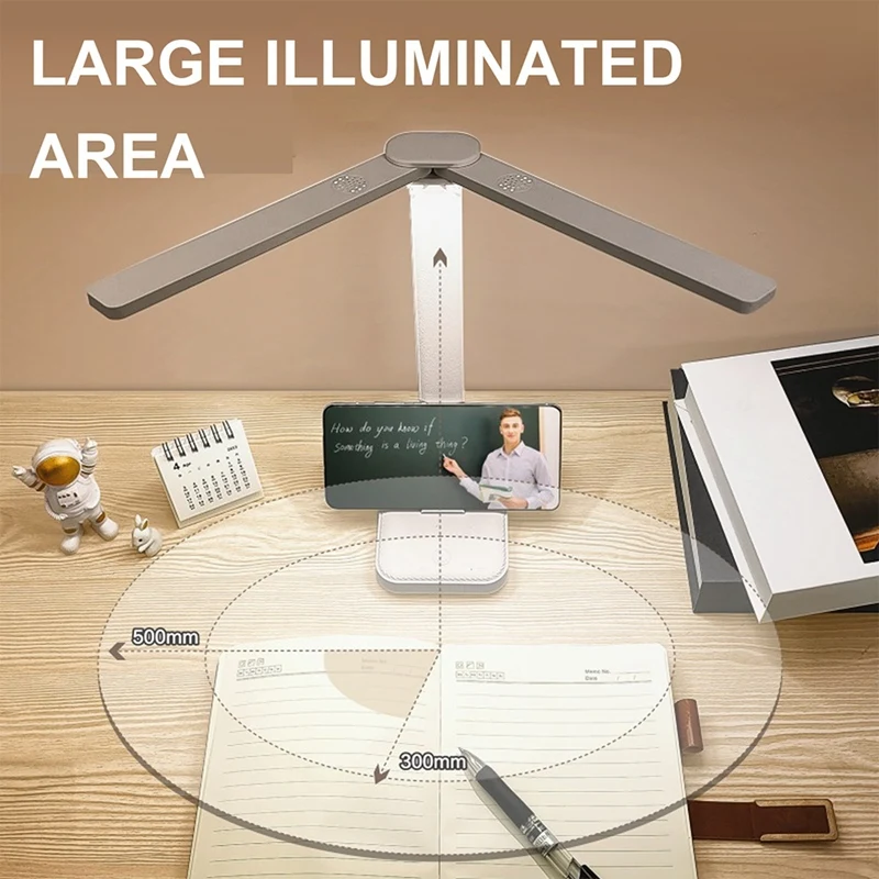 MAKE-LED Lámpara de escritorio Luz nocturna táctil regulable de 3 niveles Lámpara de escritorio plegable con protección ocular recargable por USB