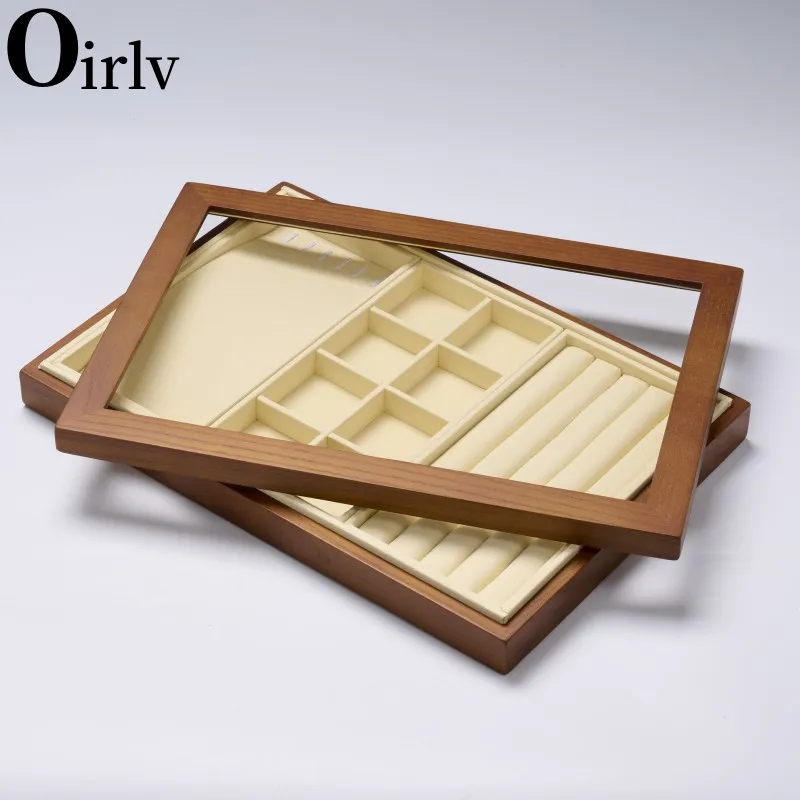 

Oirlv Multifunction Wooden Jewelry Storage Box Jewelry Storage Box Retro Jewelry Necklace Pendant Ring Storage Display Box