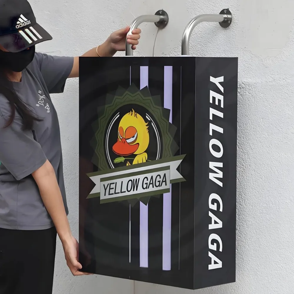 屋外ビジネス用カスタム防水アクリルLEDライトボックス、両面ストアフロントサイン、壁掛けブラケット付き