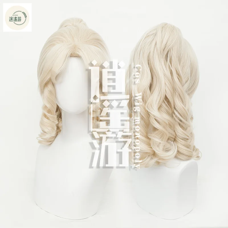 

Journalist Alice Dross Cosplay Wig Game Identity V 40CM Long Blonde Ponytail Heat-resistant Synthetic Hair Cosplay Wigs+ Wig Cap