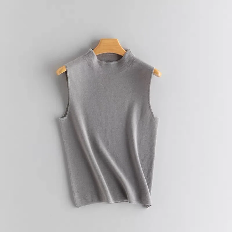 

Spring 2026 Women's 00 Camere Vest Thin round Ne Svel Knitted Top Premium Spun Vest Breathable Moisture ng