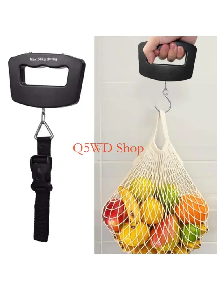Q5WD 50kg Capacity Lightweight Plastic Electronic Hand Scale With Data Lock Function And 4 Measurement Units For Daily Needs