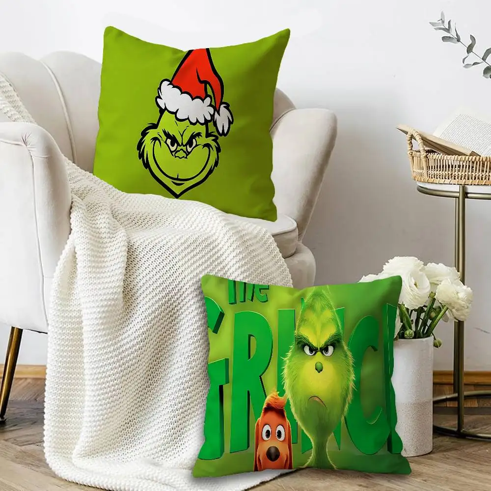 Cartoon THE G-GRINCHS Cushion Cover Inches Farmhouse Decor Home Throw Pillow Covers for Couch Decorations